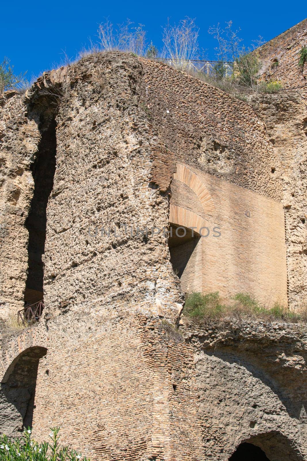 Palatine Hill, view of the ruins of several important ancient  buildings. Palatine Hill is the centremost of the seven hills of Rome, is one of the most ancient parts of the city, Rome, Italy