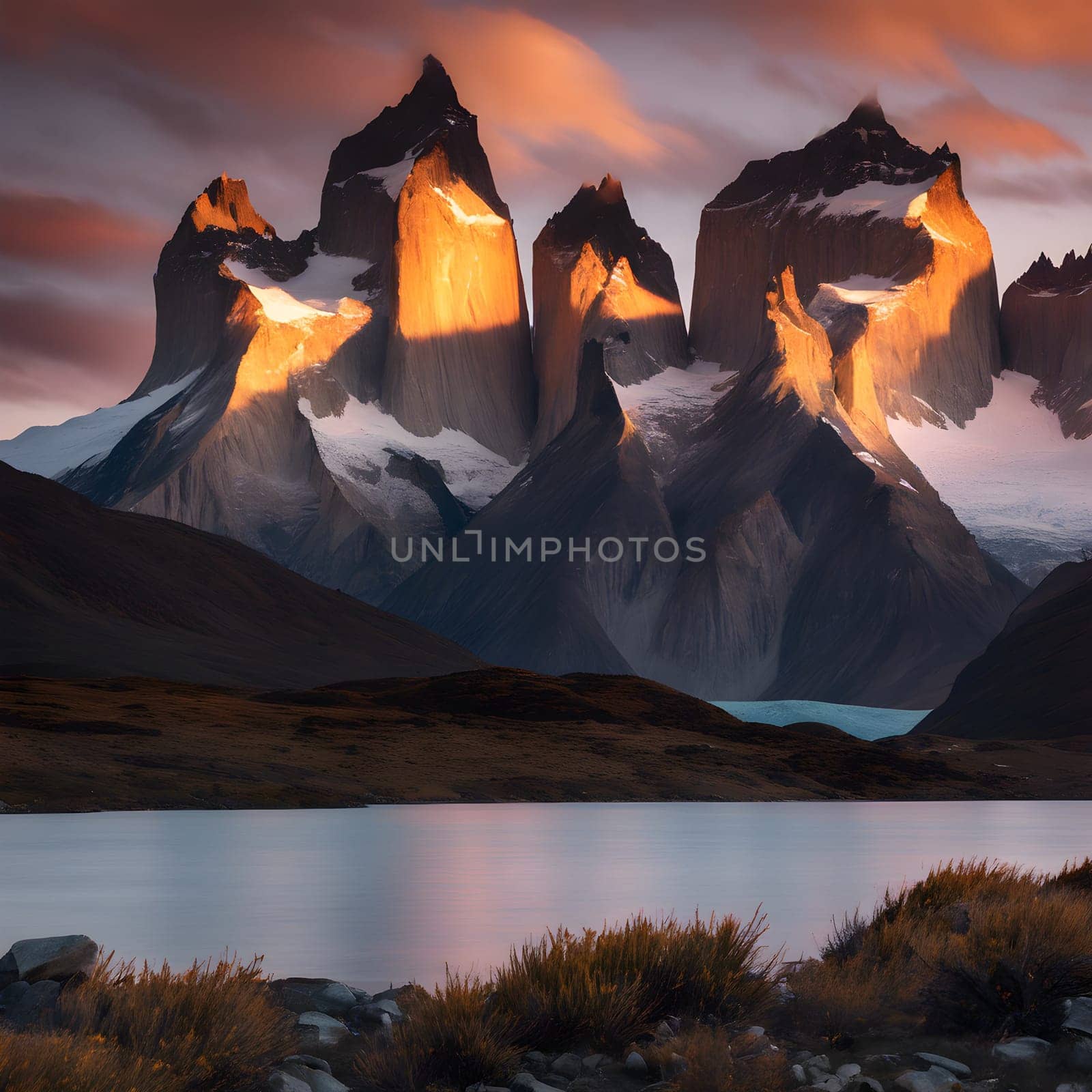 Dawn’s Embrace Over the Majestic Peaks of Patagonia