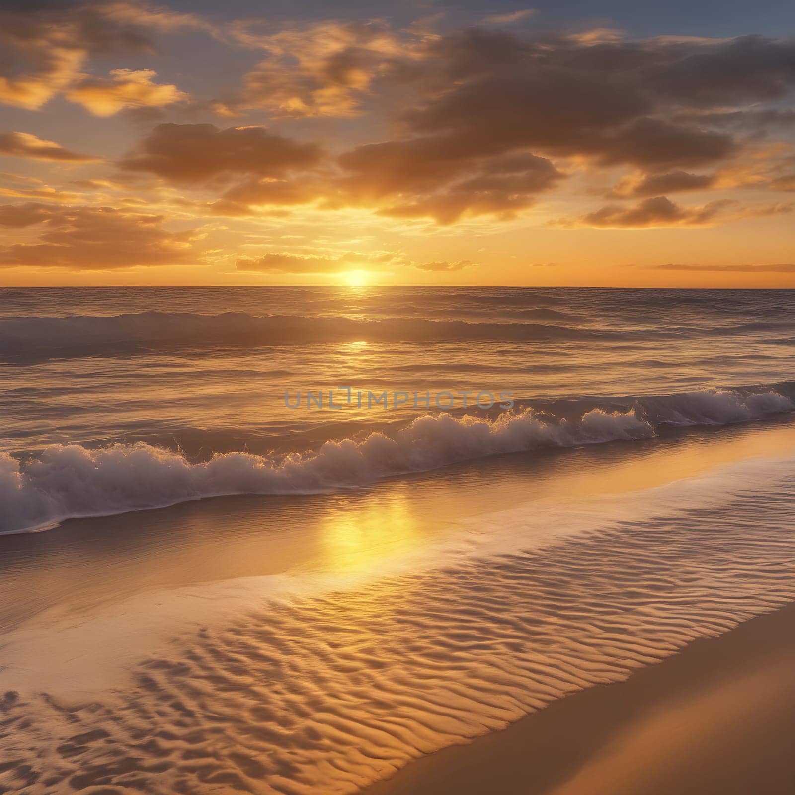 Nature's Canvas: Stunning Sunset Over the Ocean