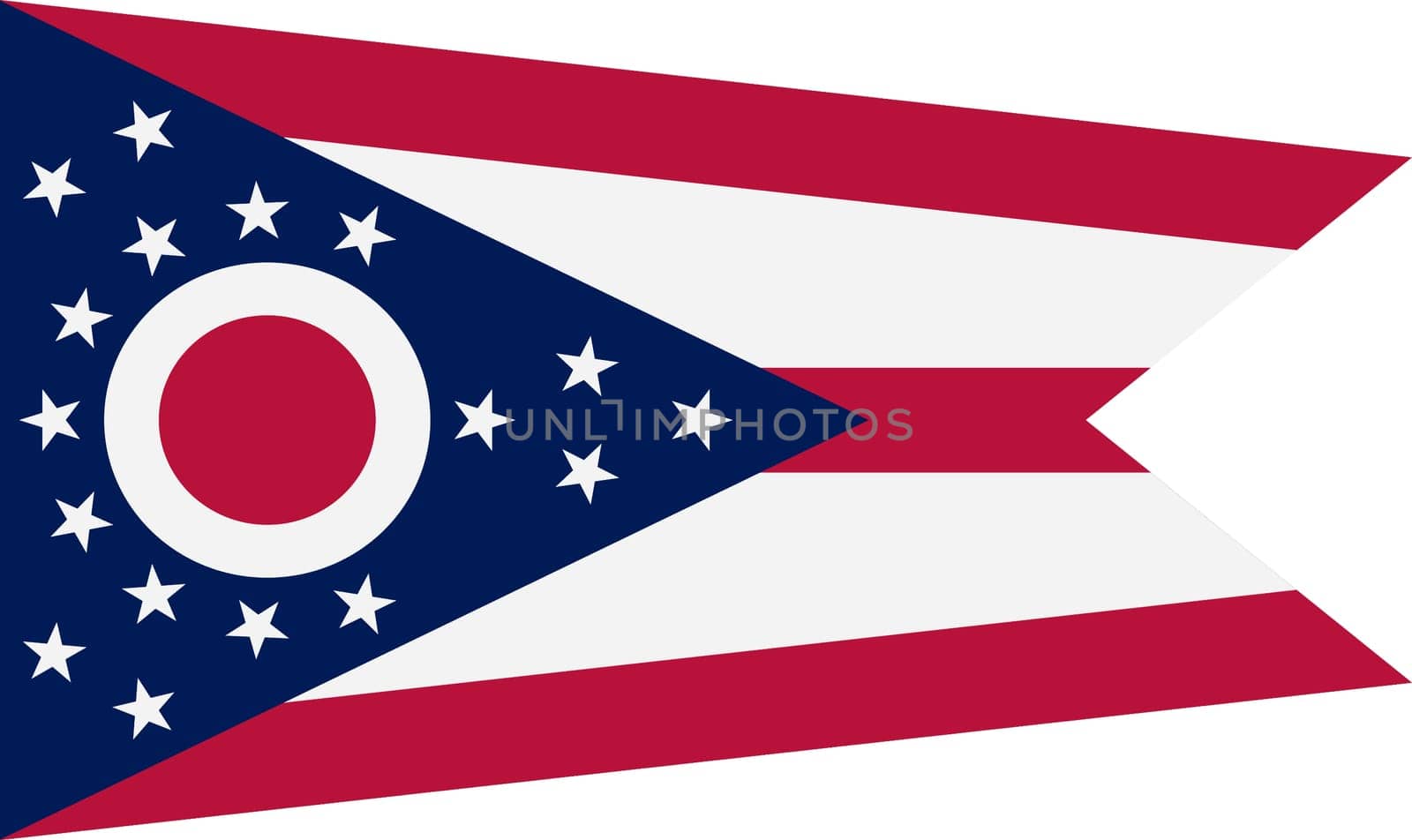 An Ohio State Flag with clipping path to remove background