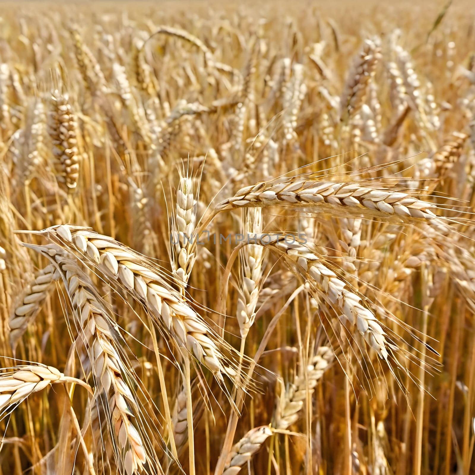 Golden Harvest: Close-Up of Ripe Wheat Ears