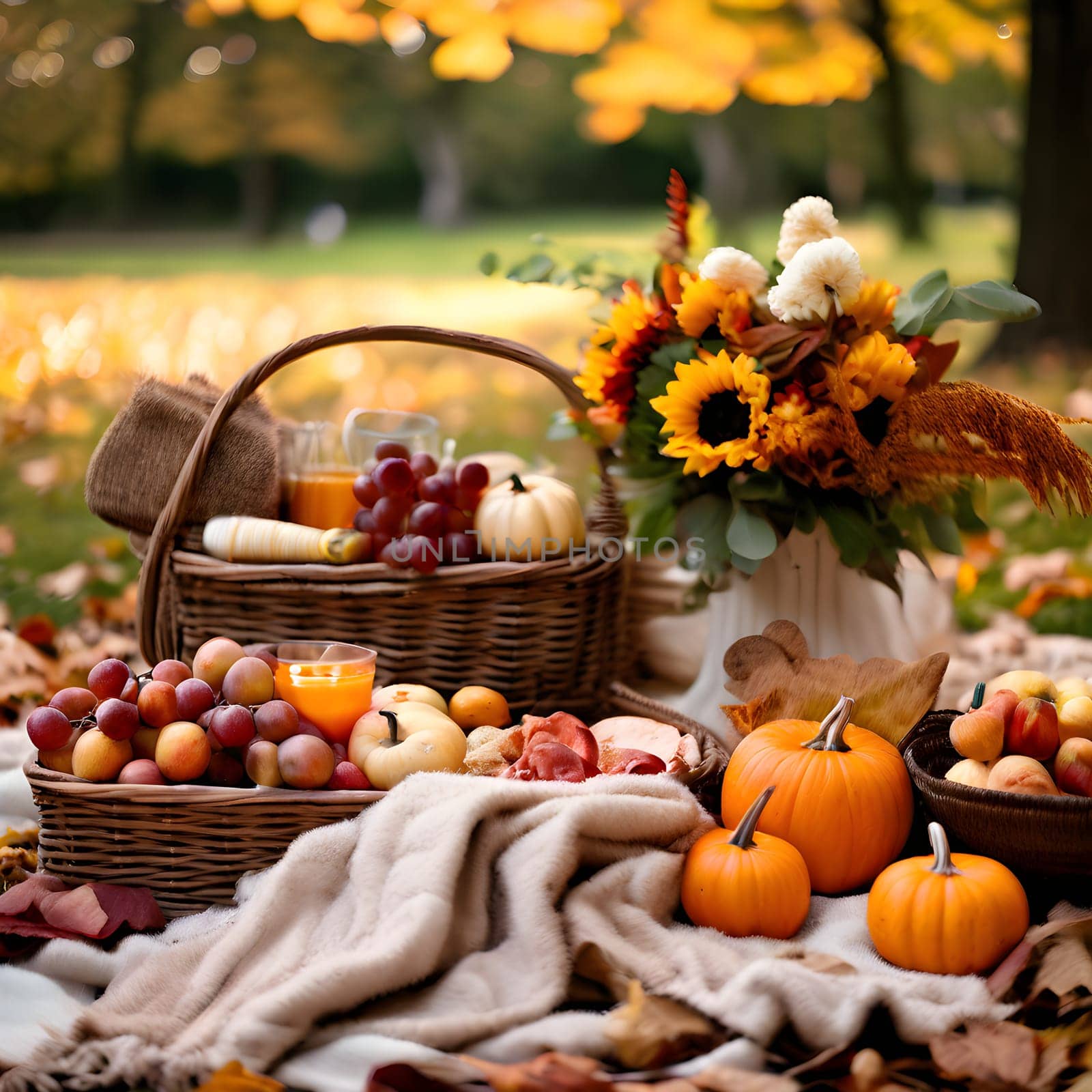 Cozy Autumn Picnic: A Morning Delight Under Golden Leaves
