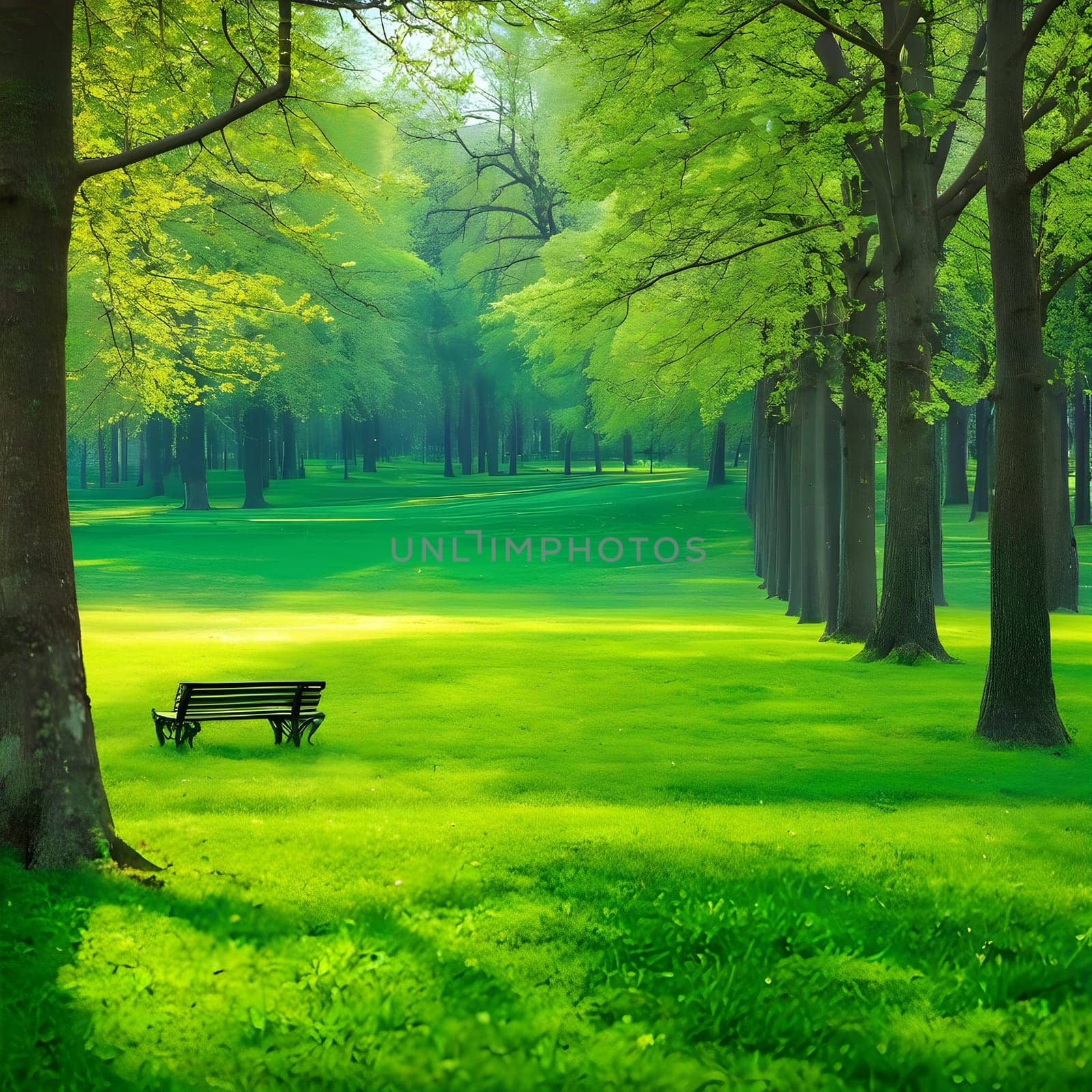 Spring Awakening: A Lush Park Landscape