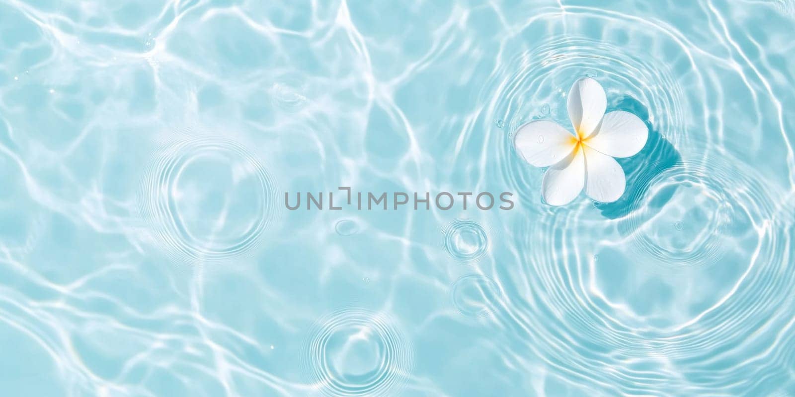 Pink flowers floating on water surface with ripples, perfect for SPA background, AI generated