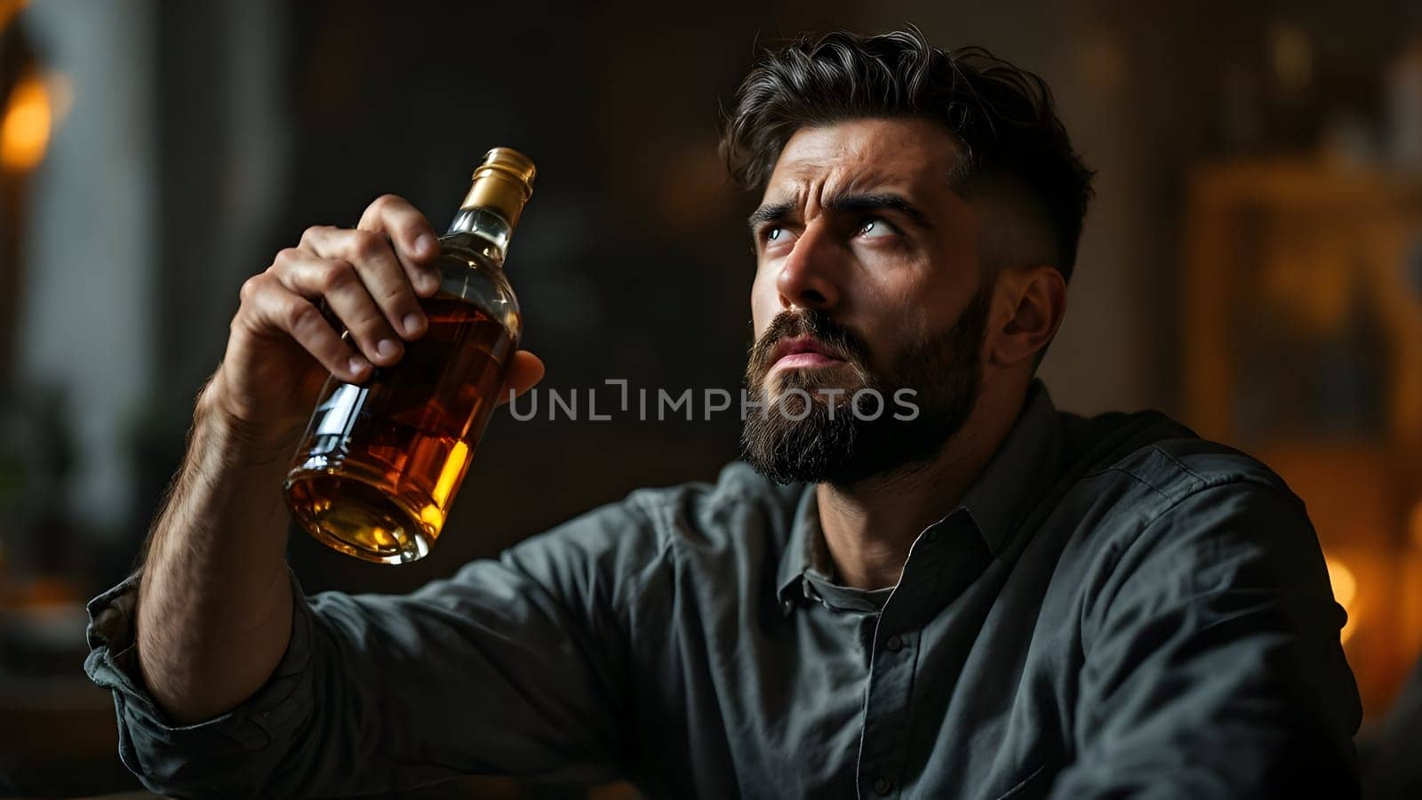 Portrait of the funny drunk man