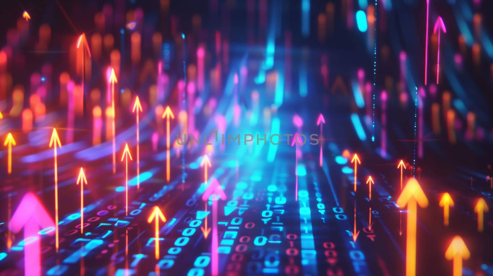 A dynamic background with glowing lines and arrows moving upwards, signaling progress and growth in business earnings