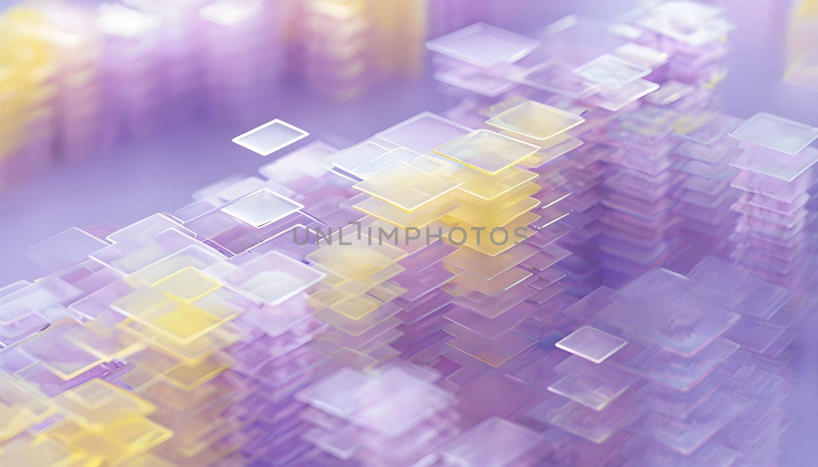 layers of translucent squares moving in a synchronized flow, resembling dynamic data visualization, AI generated