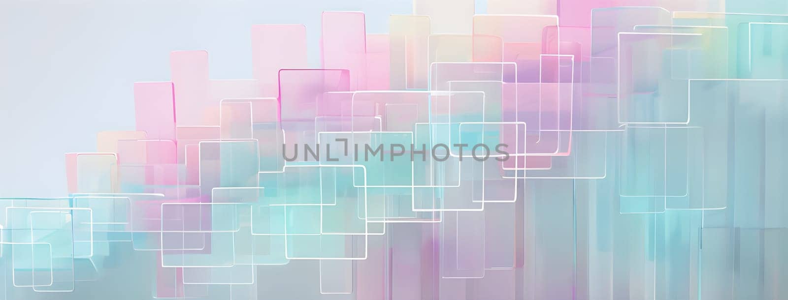 layers of translucent squares moving in a synchronized flow, resembling dynamic data visualization, AI generated