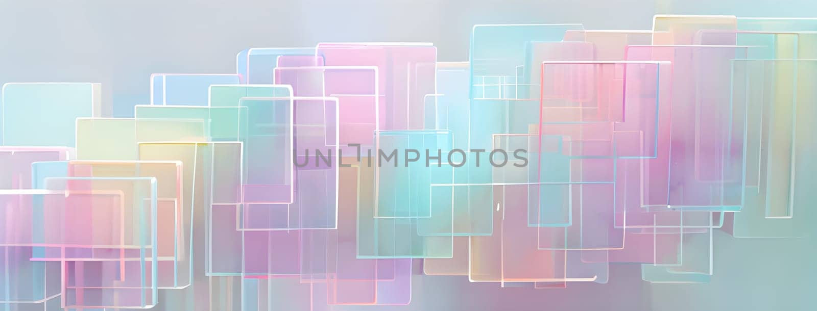 layers of translucent squares moving in a synchronized flow, resembling dynamic data visualization, AI generated