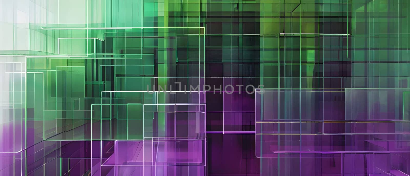 layers of translucent squares moving in a synchronized flow, resembling dynamic data visualization, AI generated