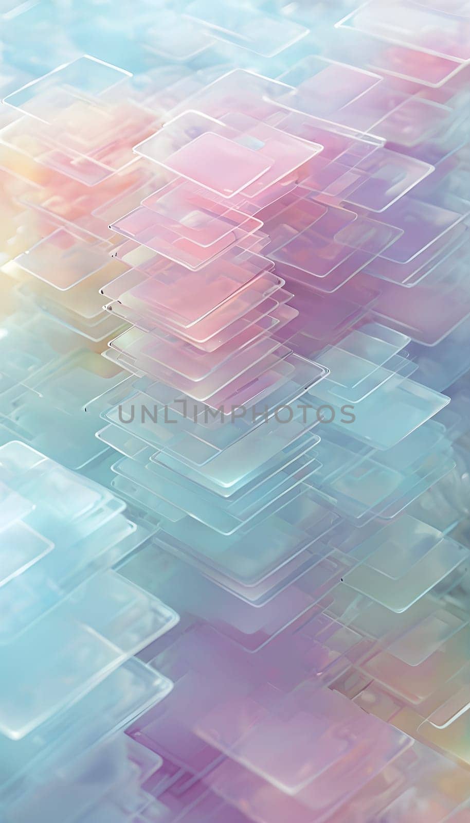 layers of translucent squares moving in a synchronized flow, resembling dynamic data visualization, AI generated