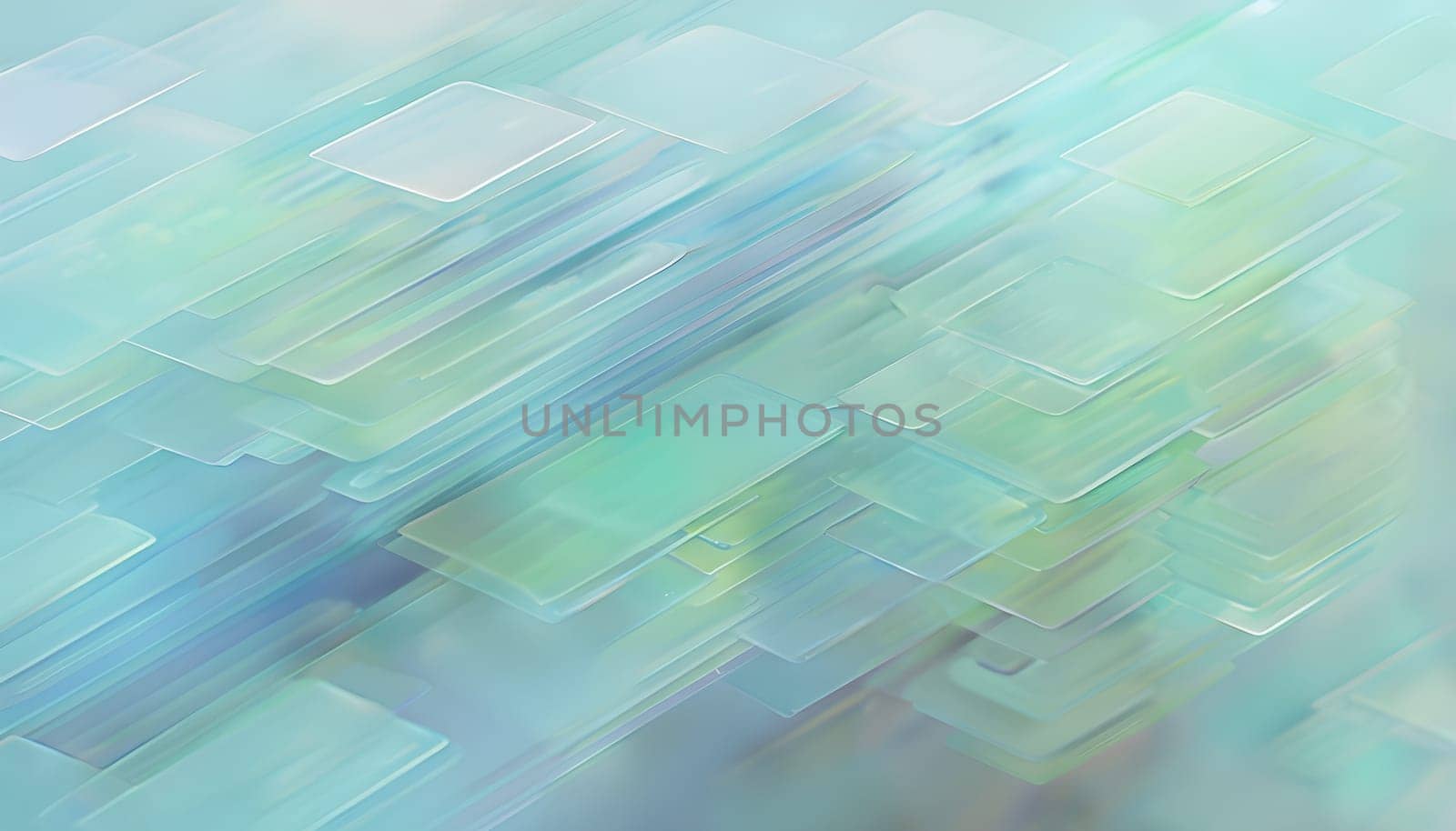 layers of translucent squares moving in a synchronized flow, resembling dynamic data visualization, AI generated