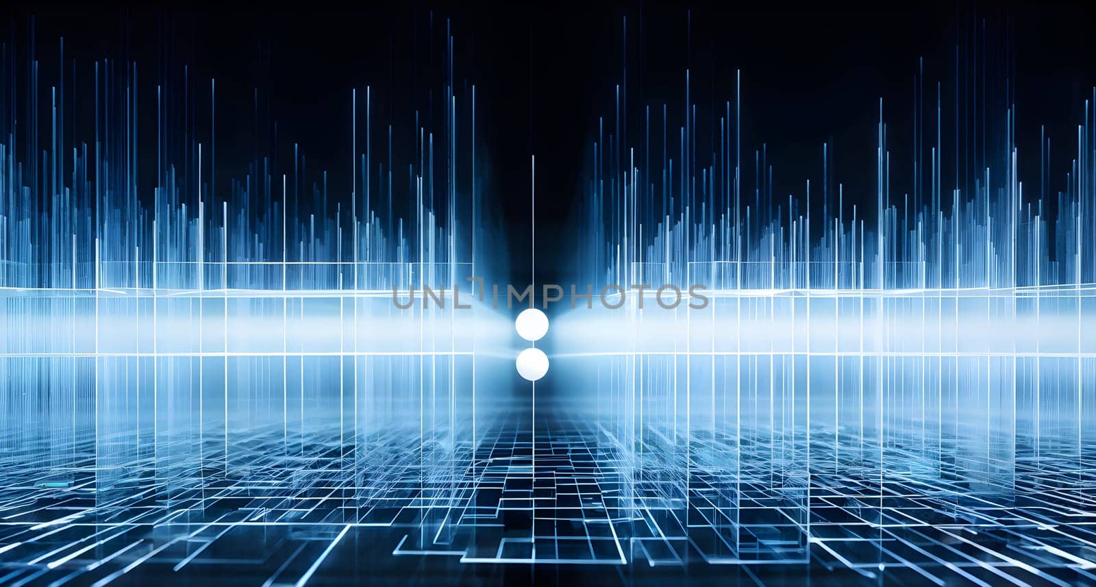layers of translucent squares moving in a synchronized flow, resembling dynamic data visualization, AI generated
