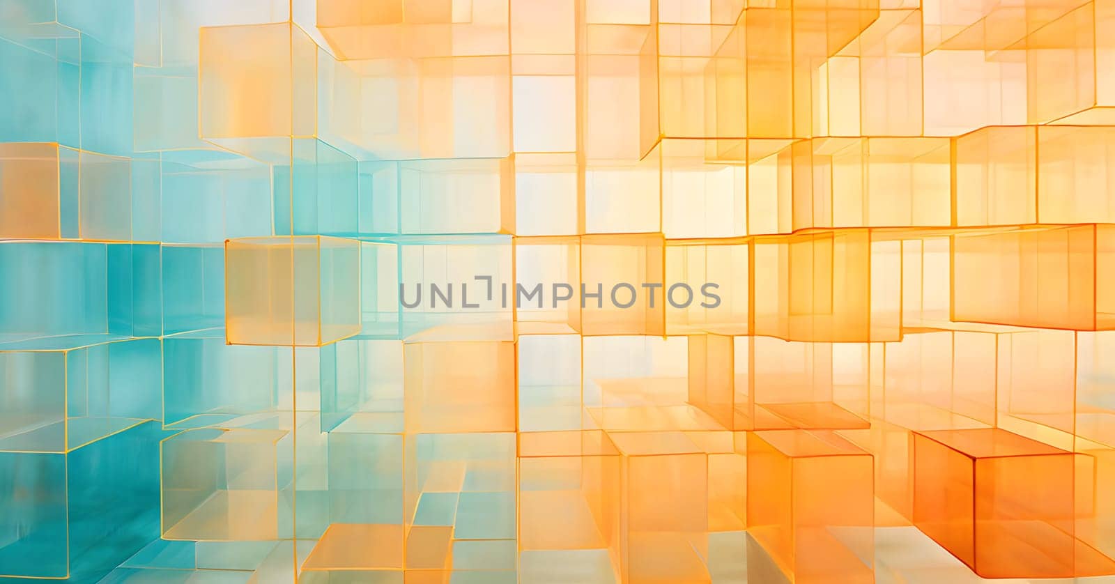 layers of translucent squares moving in a synchronized flow, resembling dynamic data visualization, AI generated