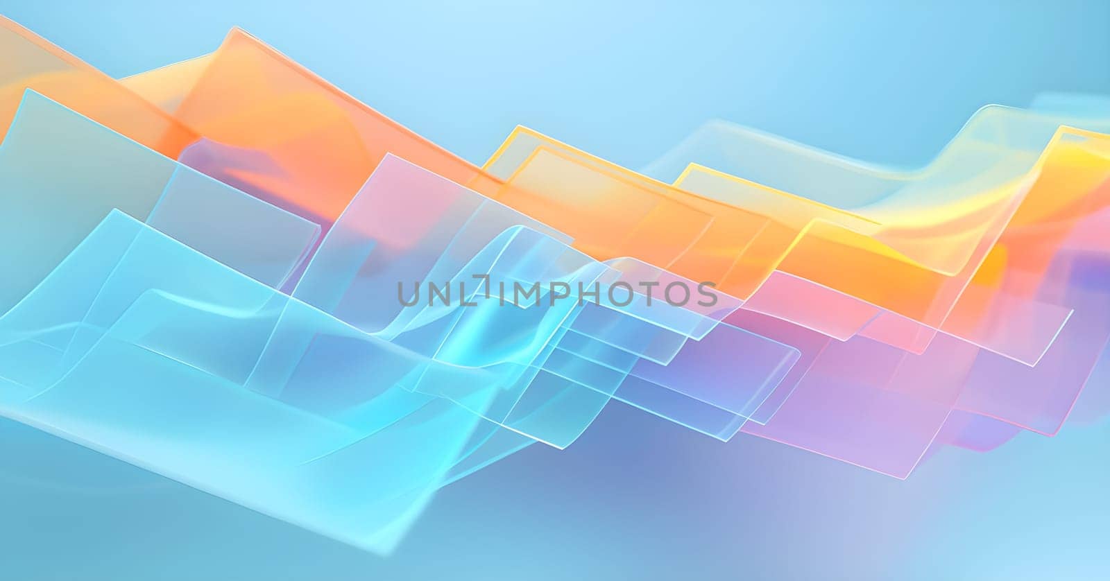 layers of translucent squares moving in a synchronized flow, resembling dynamic data visualization, AI generated