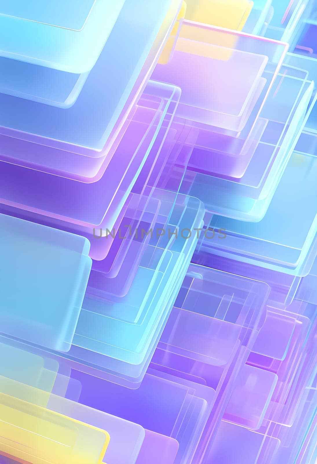layers of translucent squares moving in a synchronized flow, resembling dynamic data visualization, AI generated