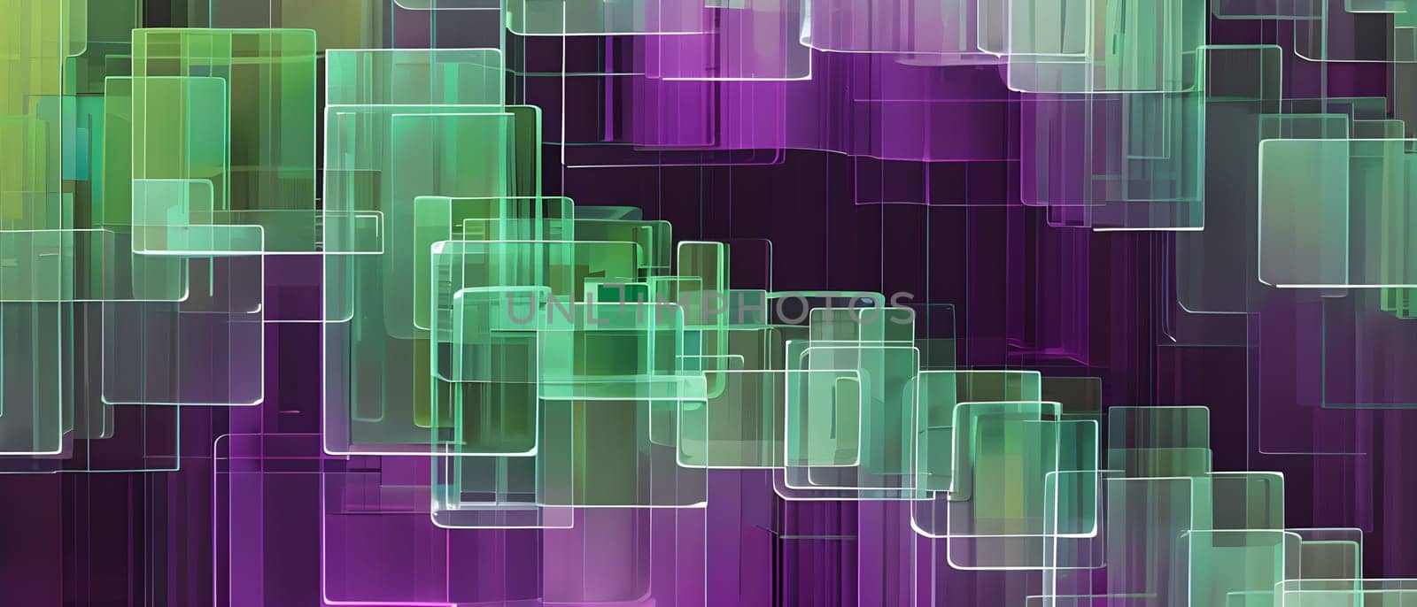 layers of translucent squares moving in a synchronized flow, resembling dynamic data visualization, AI generated