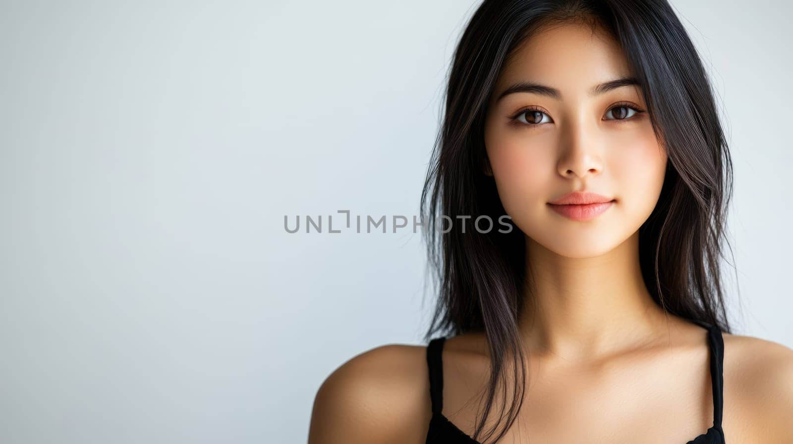 Studio portrait of a young beautiful Asian woman on white background with copy space.