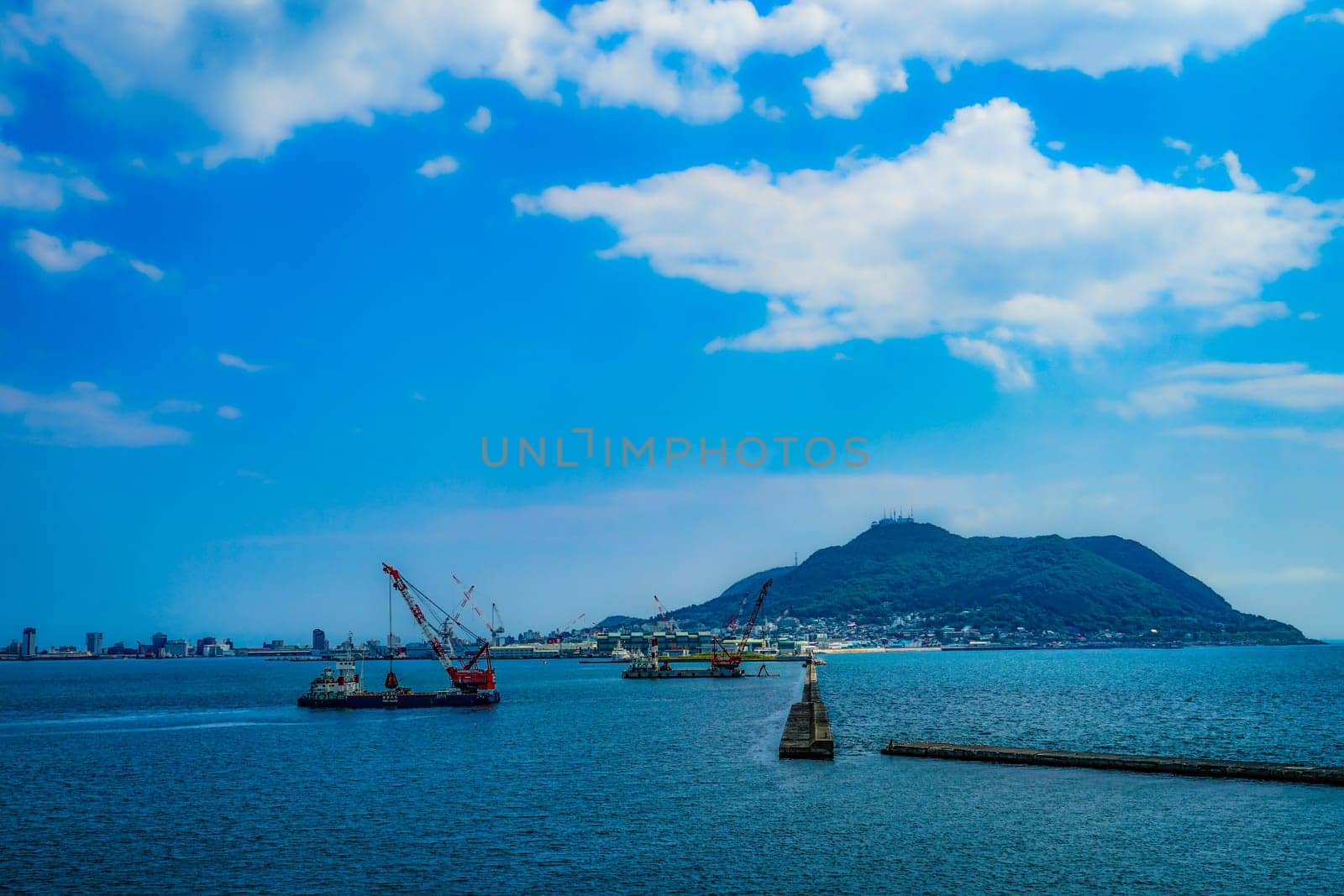 View of Tsugaru Strait. Shooting Location: Hakodate City, Hokkaido
