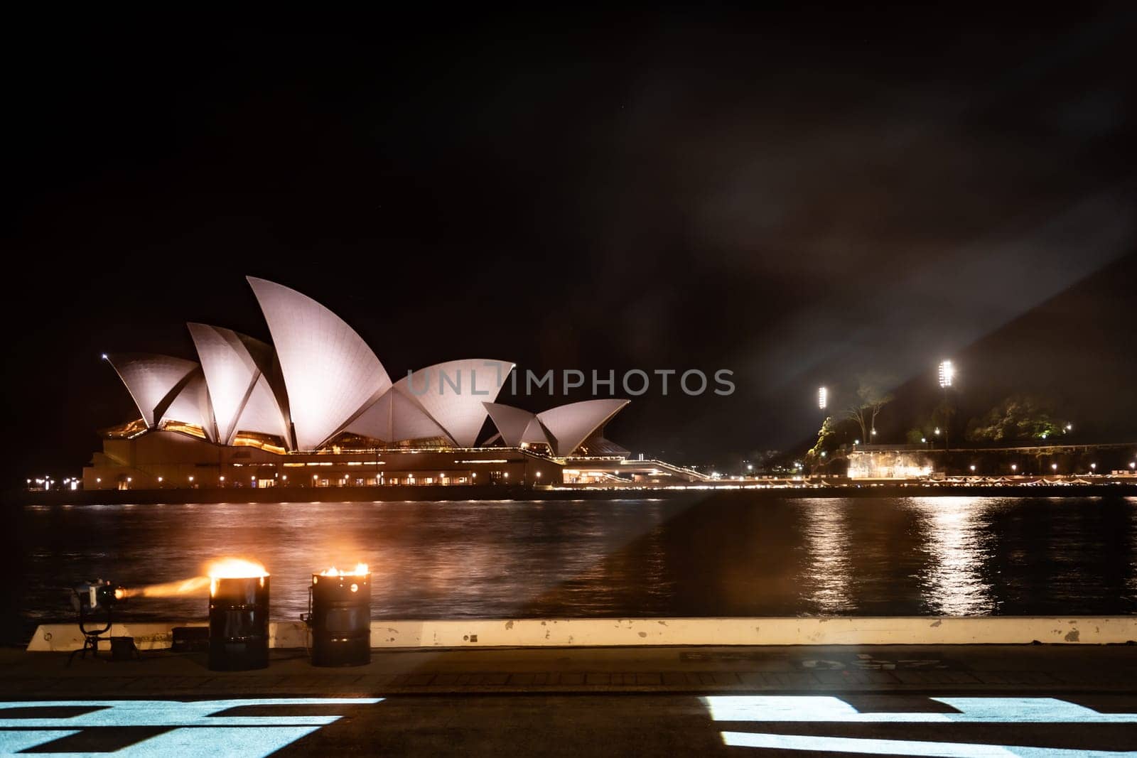 opera house and light show. Shooting Location: sydney, australia