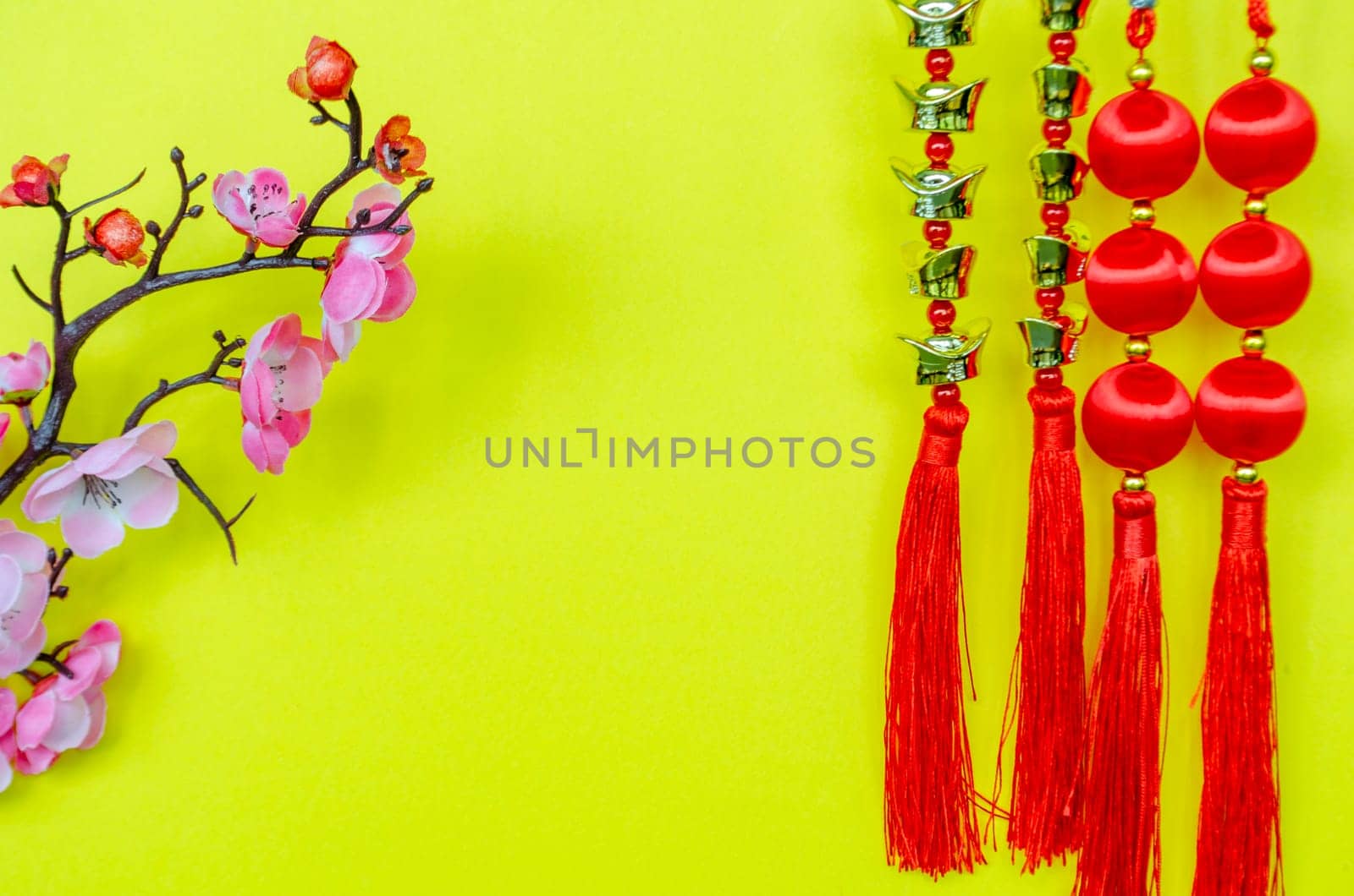 Chinese New Year decoration with customizable space for text. Chinese New Year celebration concept.