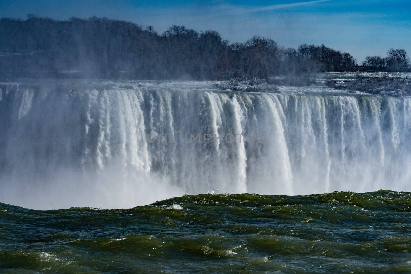 Niagara Falls flowing down. Shooting Location: Toronto