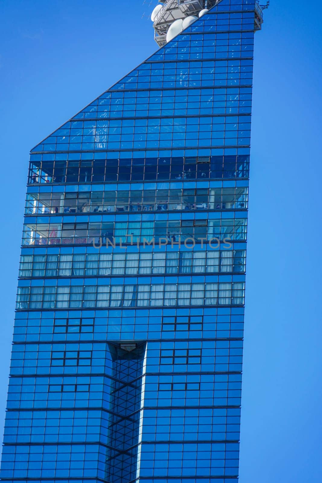 Fukuoka Tower glass exterior. Shooting Location: Fukuoka prefecture