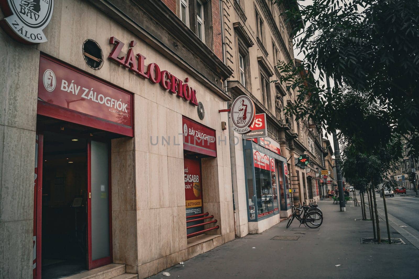 A corner of Budapests shopping street. Shooting Location: Hungary, Budapest
