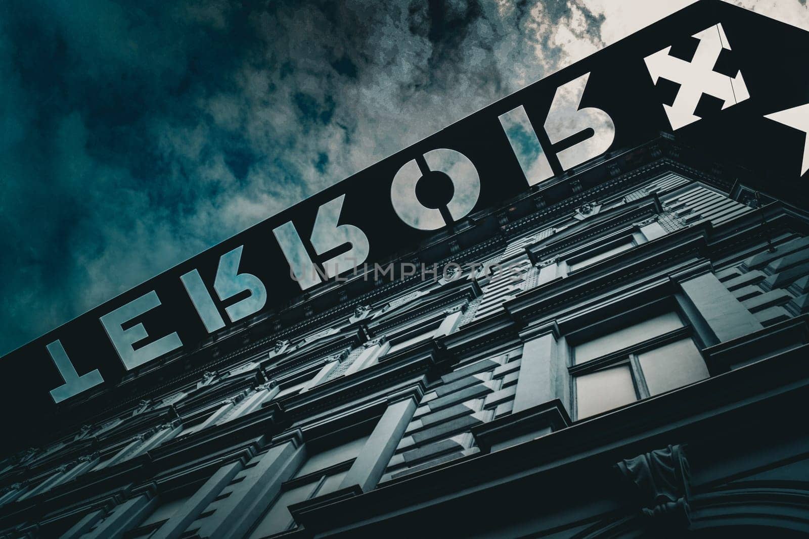 unique building facade. Shooting Location: Hungary, Budapest