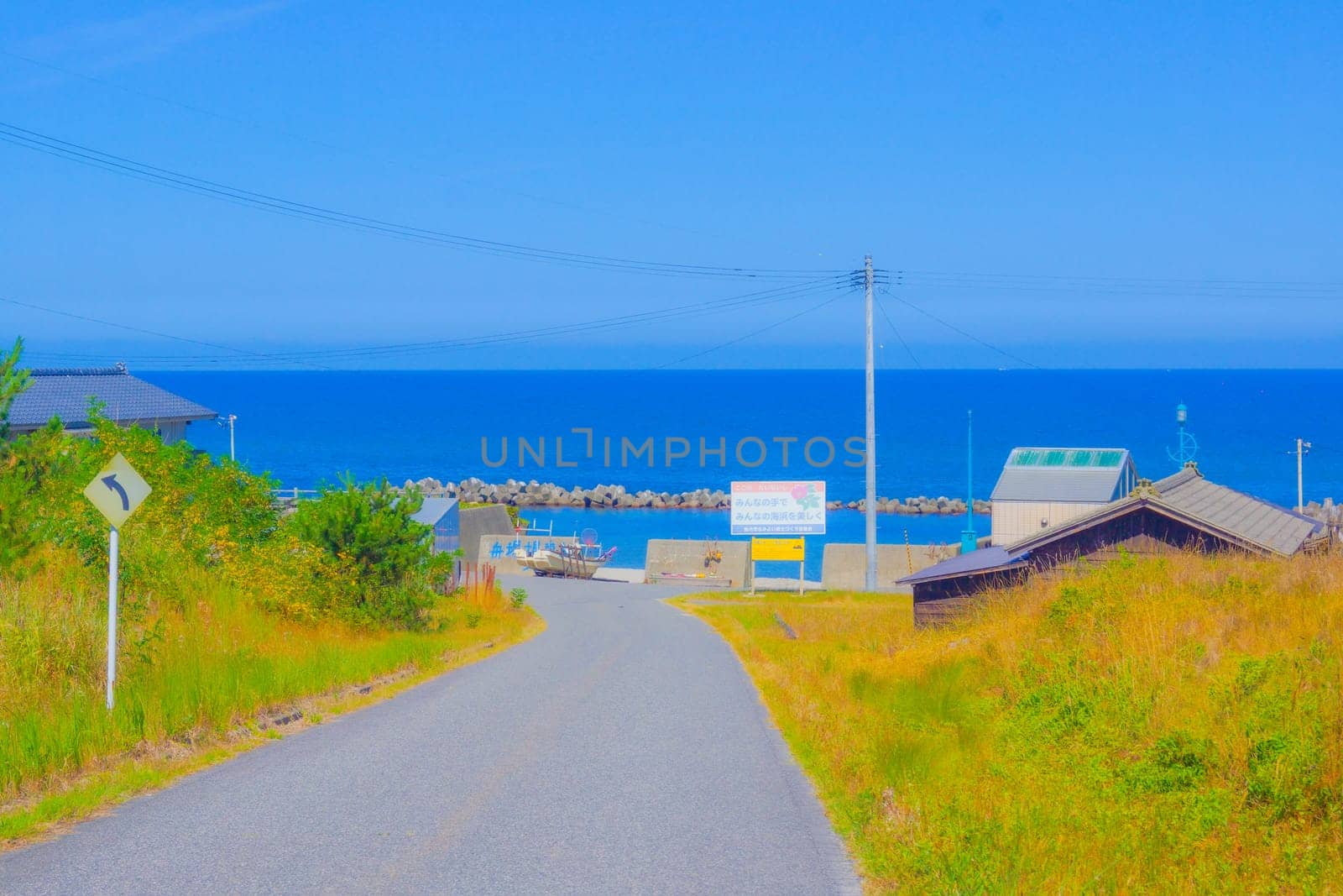 road leading to the coast. Shooting Location: Yamagata Prefecture