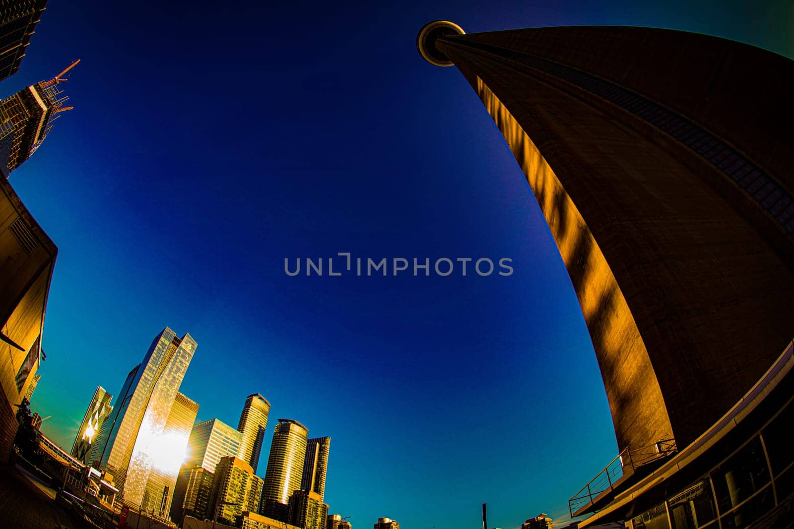 CN Tower and evening sky. Shooting Location: Toronto