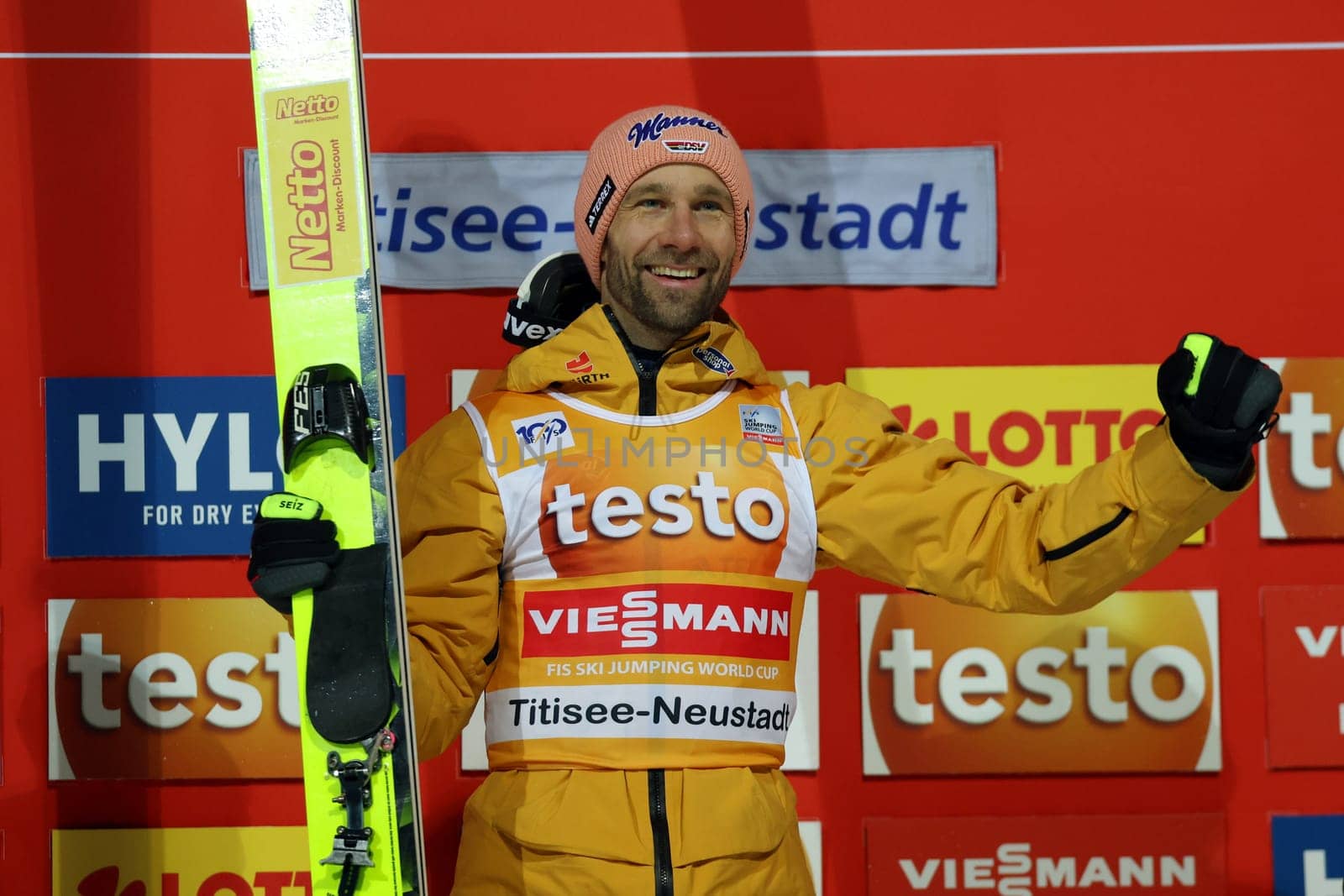 Had a good laugh after his fourth World Cup individual victory: Pius Paschke (SC Kiefersfelden) at the FIS Ski Jumping World Cup Individual Men in Neustadt