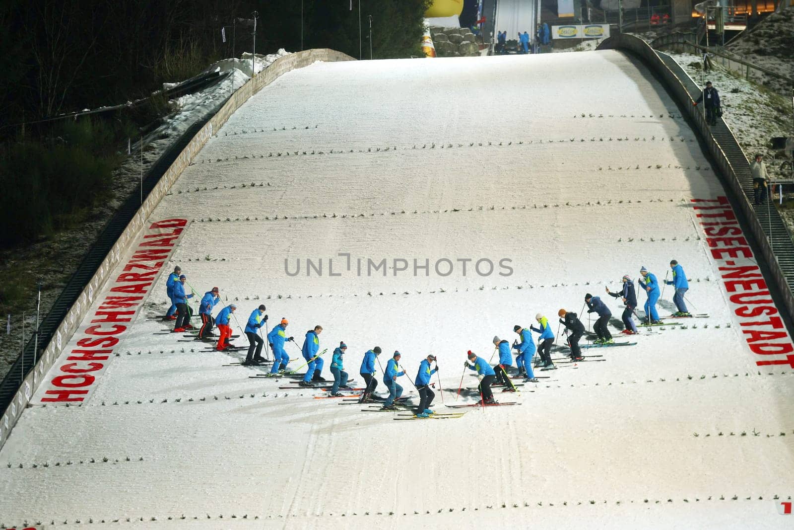 After the competition is before the competition. After the first competition,the pedal squad is already back in action and prepares the hill for the second competition at the FIS Ski Jumping World Cup Individual Men in Neustadt