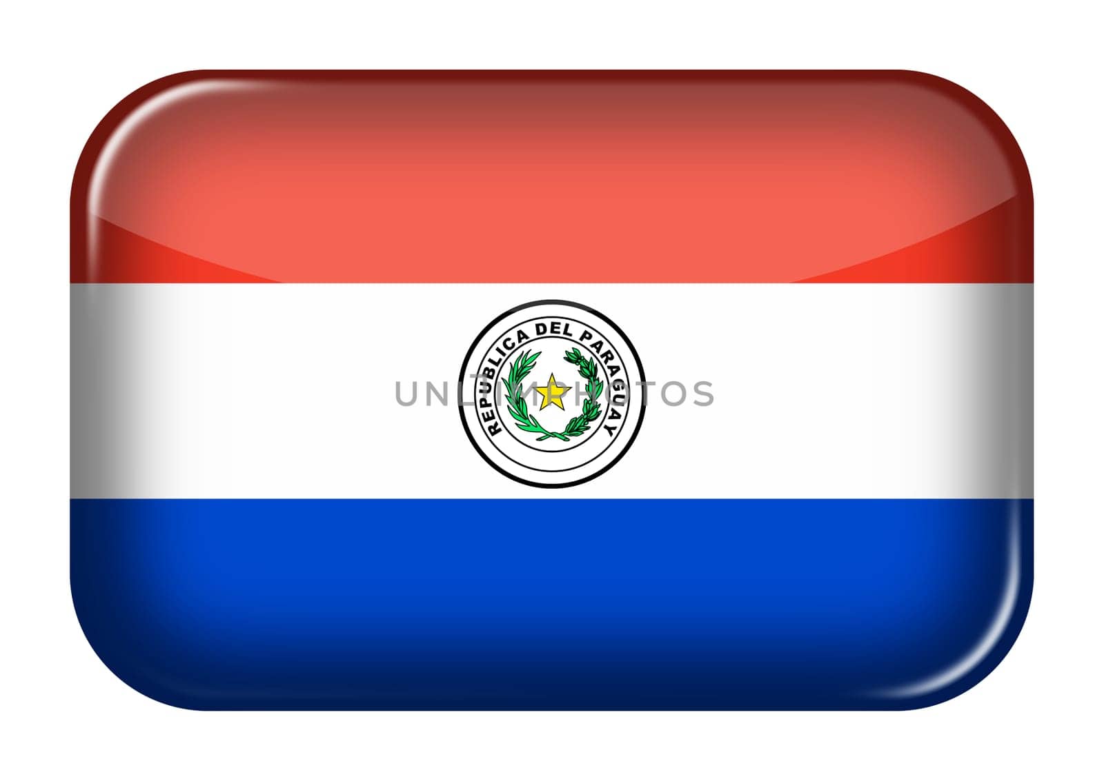 A Paraguay web icon rectangle button with clipping path 3d illustration