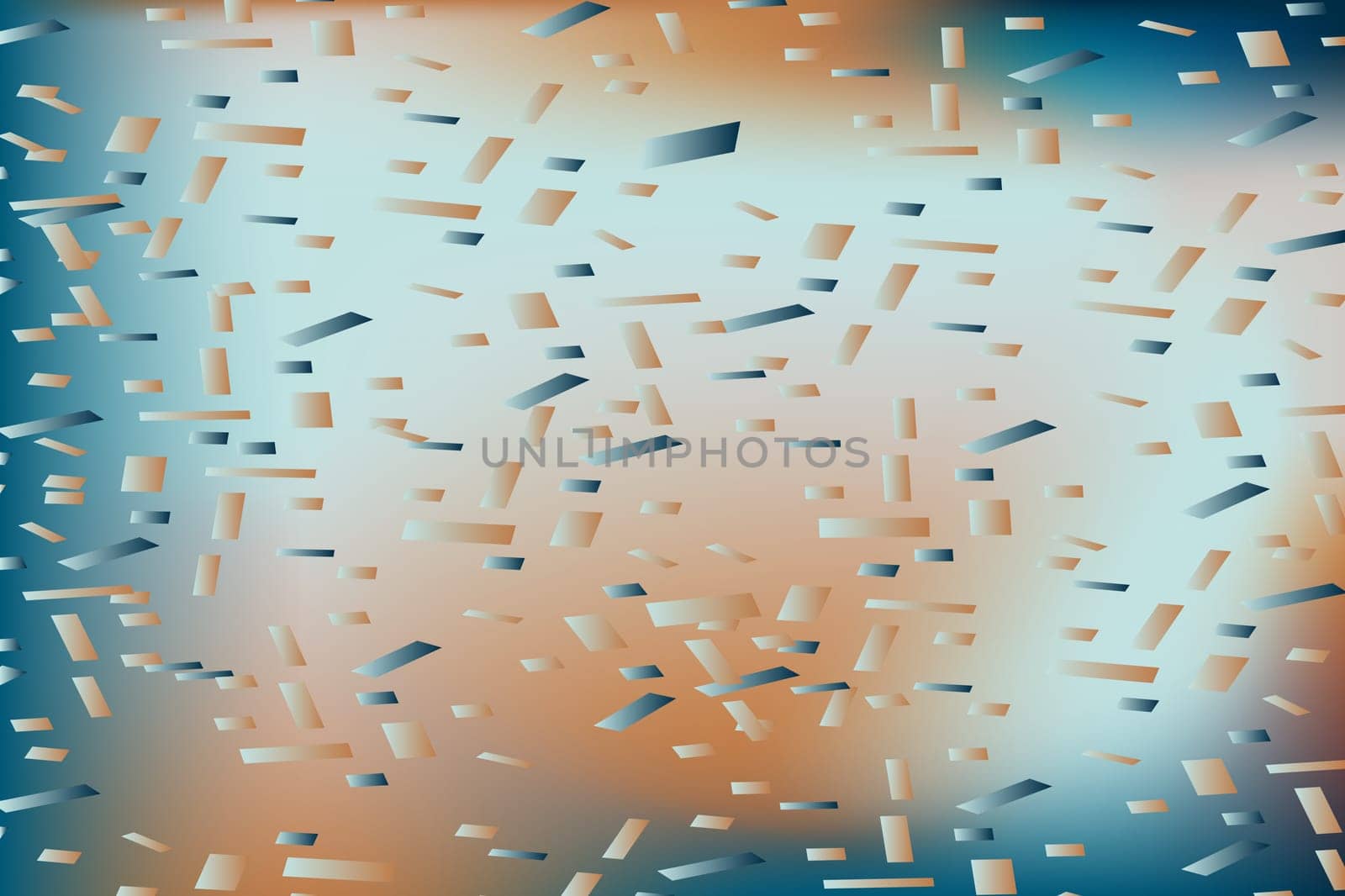 Falling confetti on blurred gradient abstract background, retro pastel vector illustration. Holographic trendy graphic design for greeting card banner poster event celebration flyer party invitation