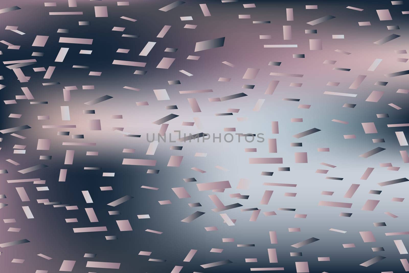 Falling confetti on blurred gradient abstract background, retro pastel vector illustration. Holographic trendy graphic design for greeting card banner poster event celebration flyer party invitation