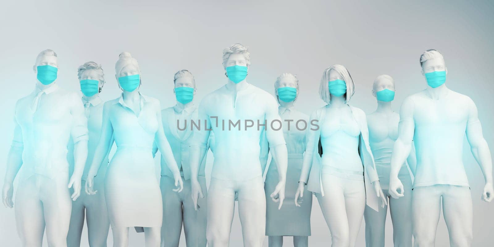 Health Workers Wearing Surgical Mask in Healthcare Industry