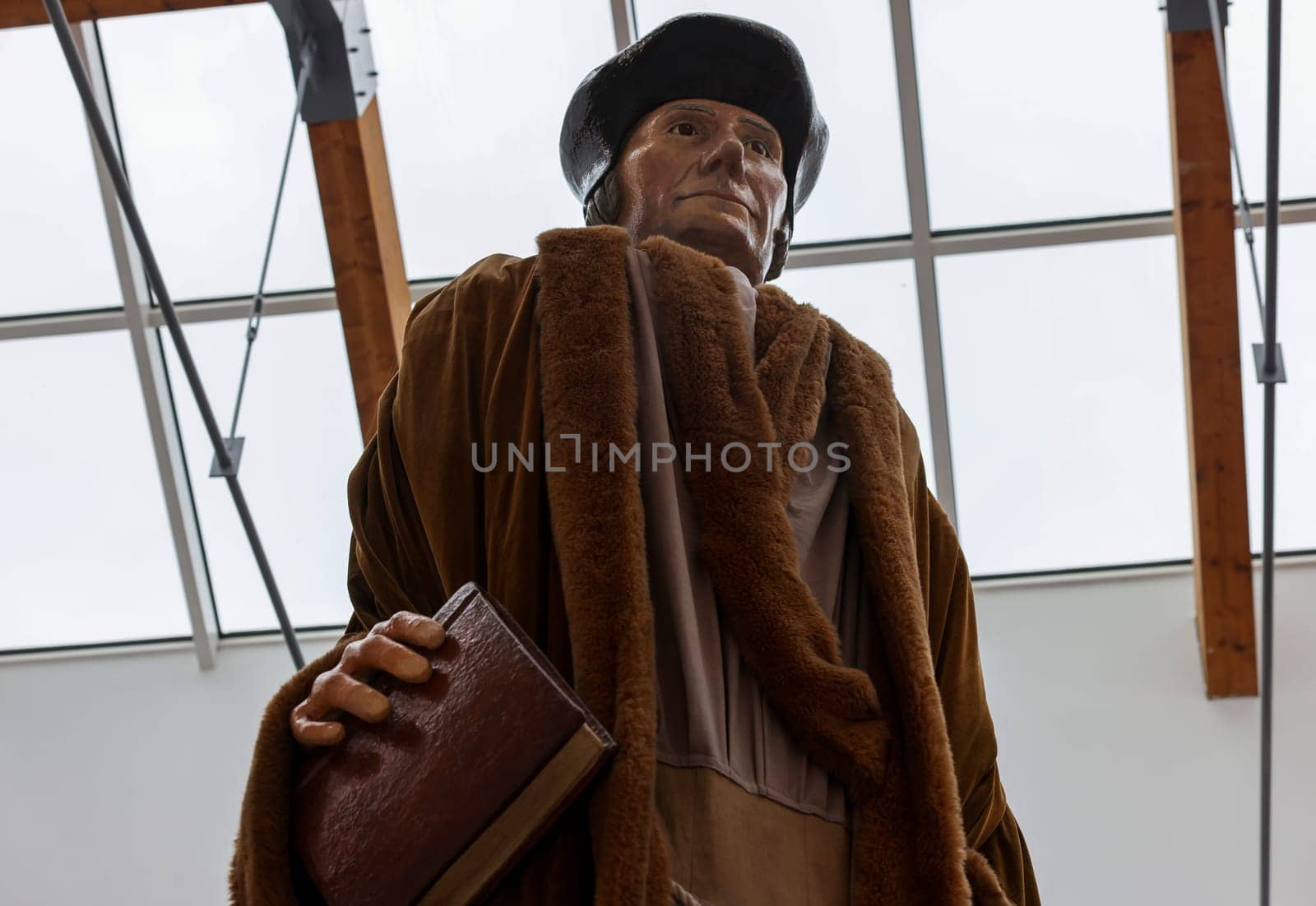 Venice, Italy - May 7 2024:  60th Venice Art Biennale in Venice. Petticoat Government - Collective exhibition at the Belgian Pavilion.