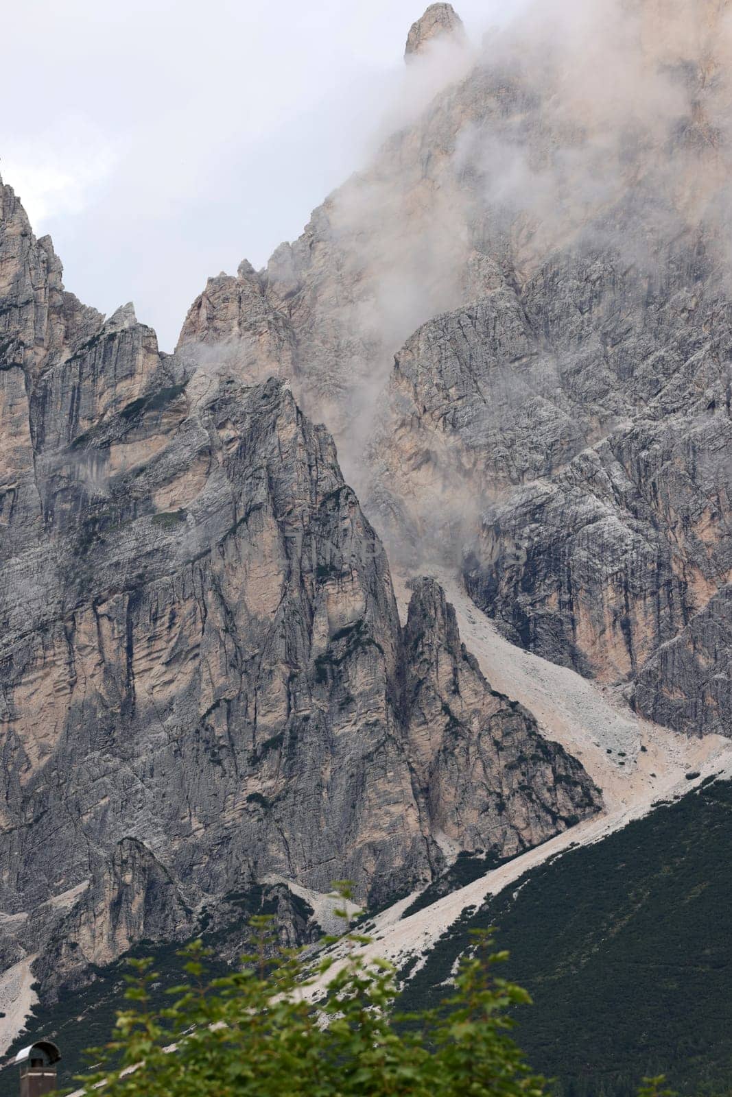 View from Cortina d'Ampezzo towards the Cristallo range and the  Pomagagnon peak, Ampezzo Dolomites, Alps, Italy