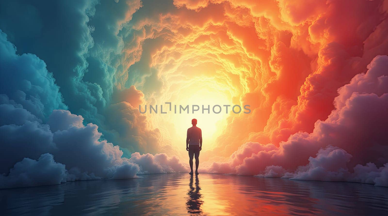 A Figure Walks Through Isolation Bridge Glowing Journey