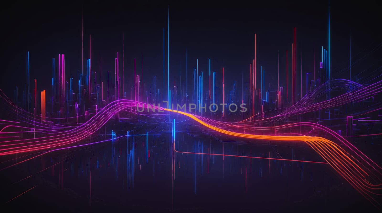 Retro Neon Cyber Glow Illuminates Futuristic Urban Skylines