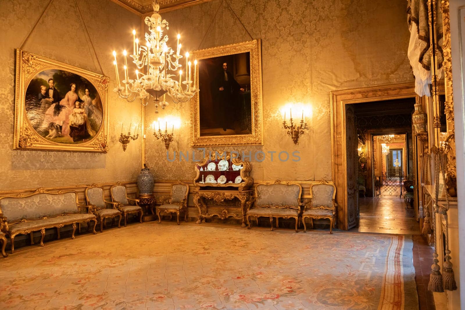Rome, Italy - 28 December 2023: Doria Pamphilj Palace, 16th century luxury art collection.