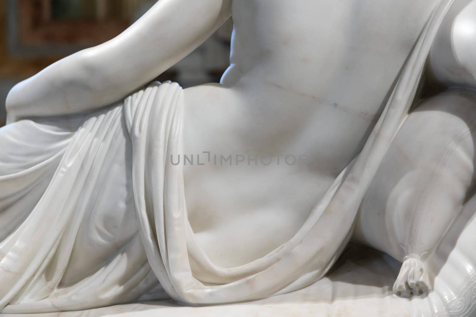 Rome, Italy - 28 December 2023: Paolina Borghese Bonaparte as Venus Victrix, by sculptor Antonio Canova, 1808 - white marble