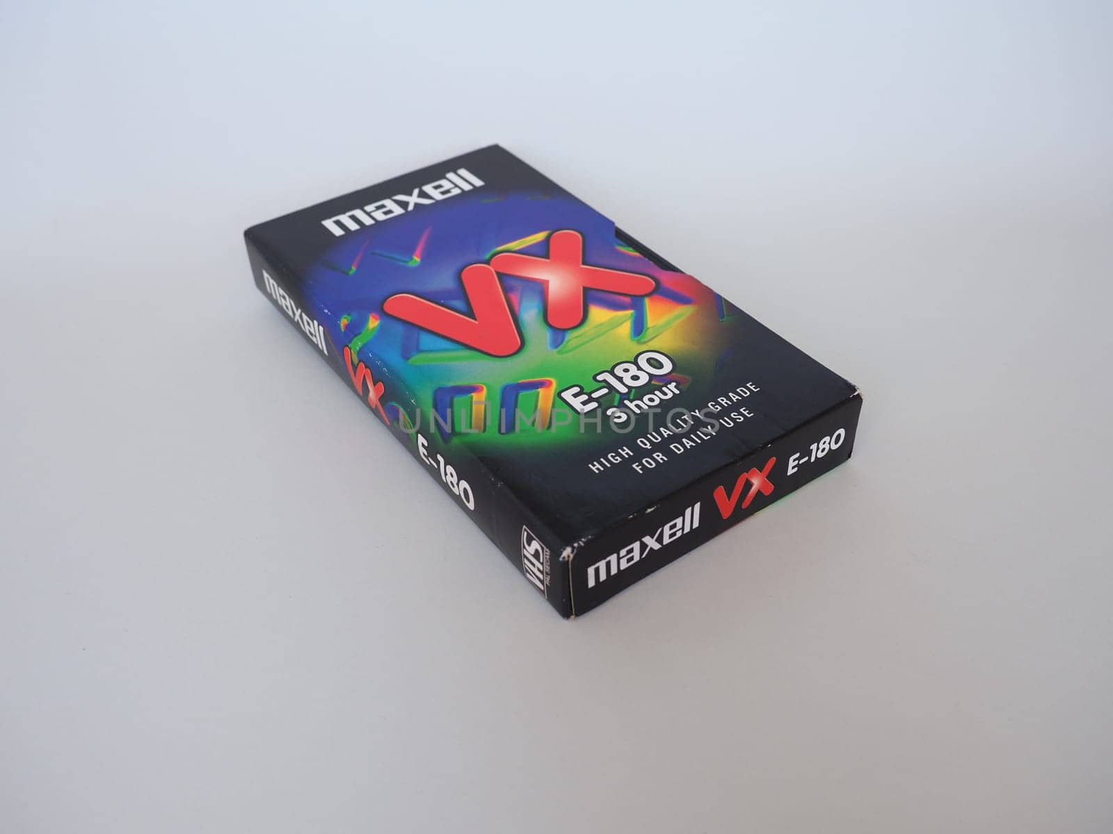 TOKYO, JAPAN - SEPTEMBER 28, 2024: Maxell VX E-180 VHS videotape cassette