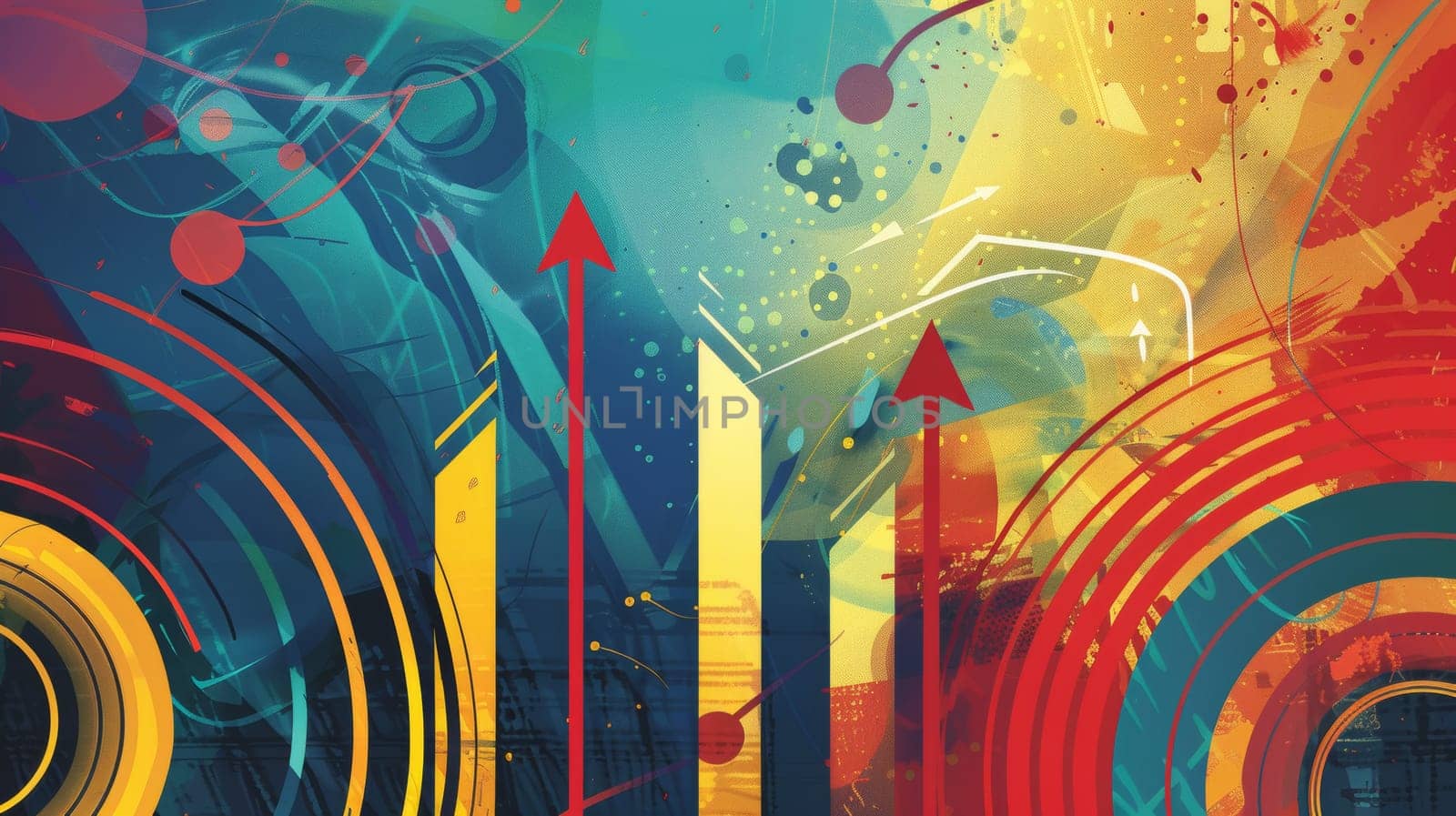 A dynamic background with swirling patterns and arrows pointing upwards, symbolizing the upward trajectory of business earnings