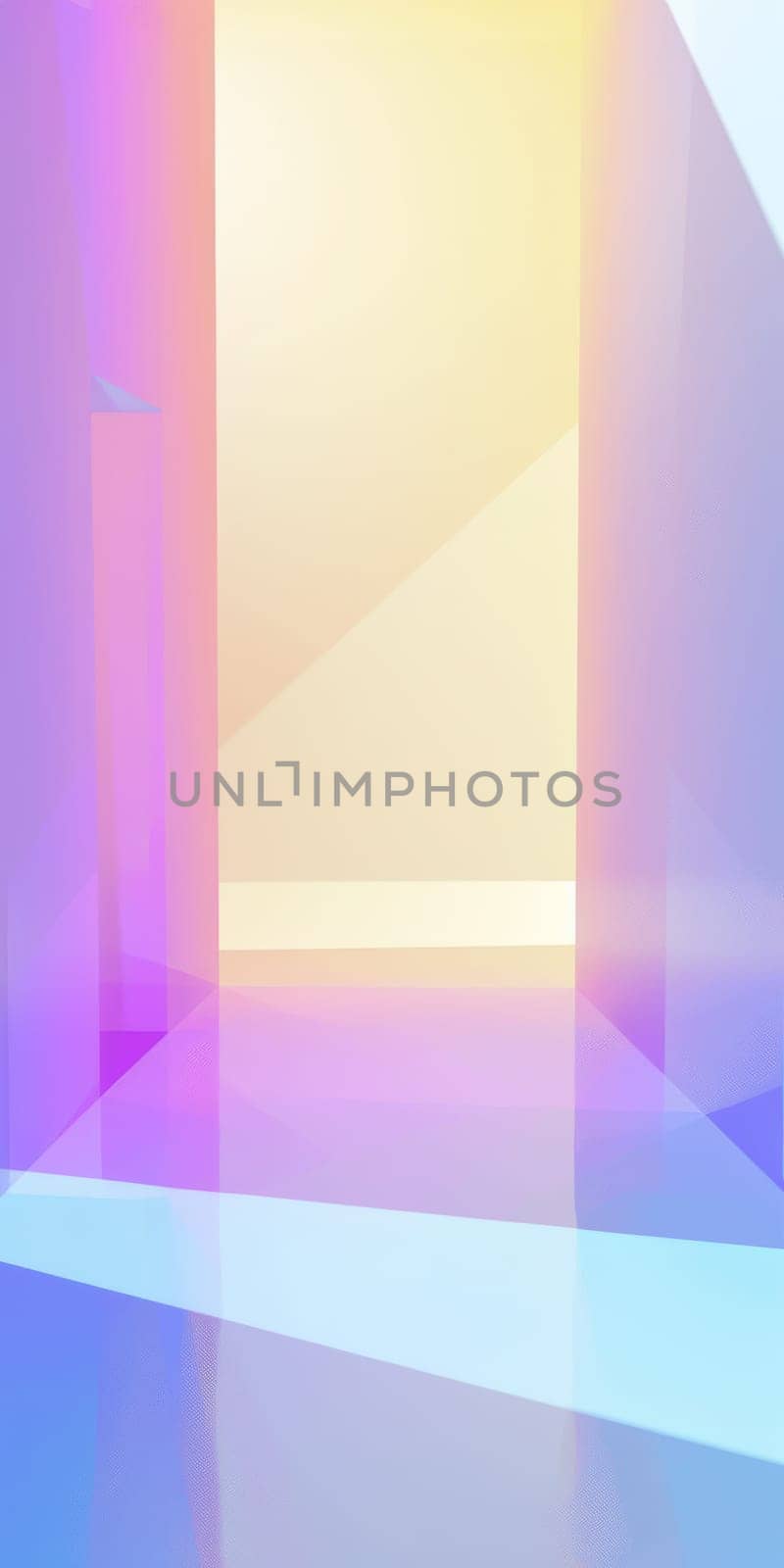 Abstract geometric design with pastel colors and light reflections, creating a modern and futuristic ambiance.