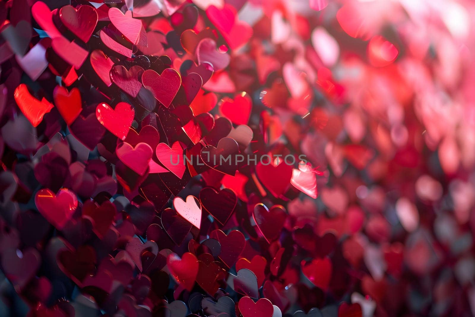 Close-up of many red hearts, perfect for Valentine's Day.