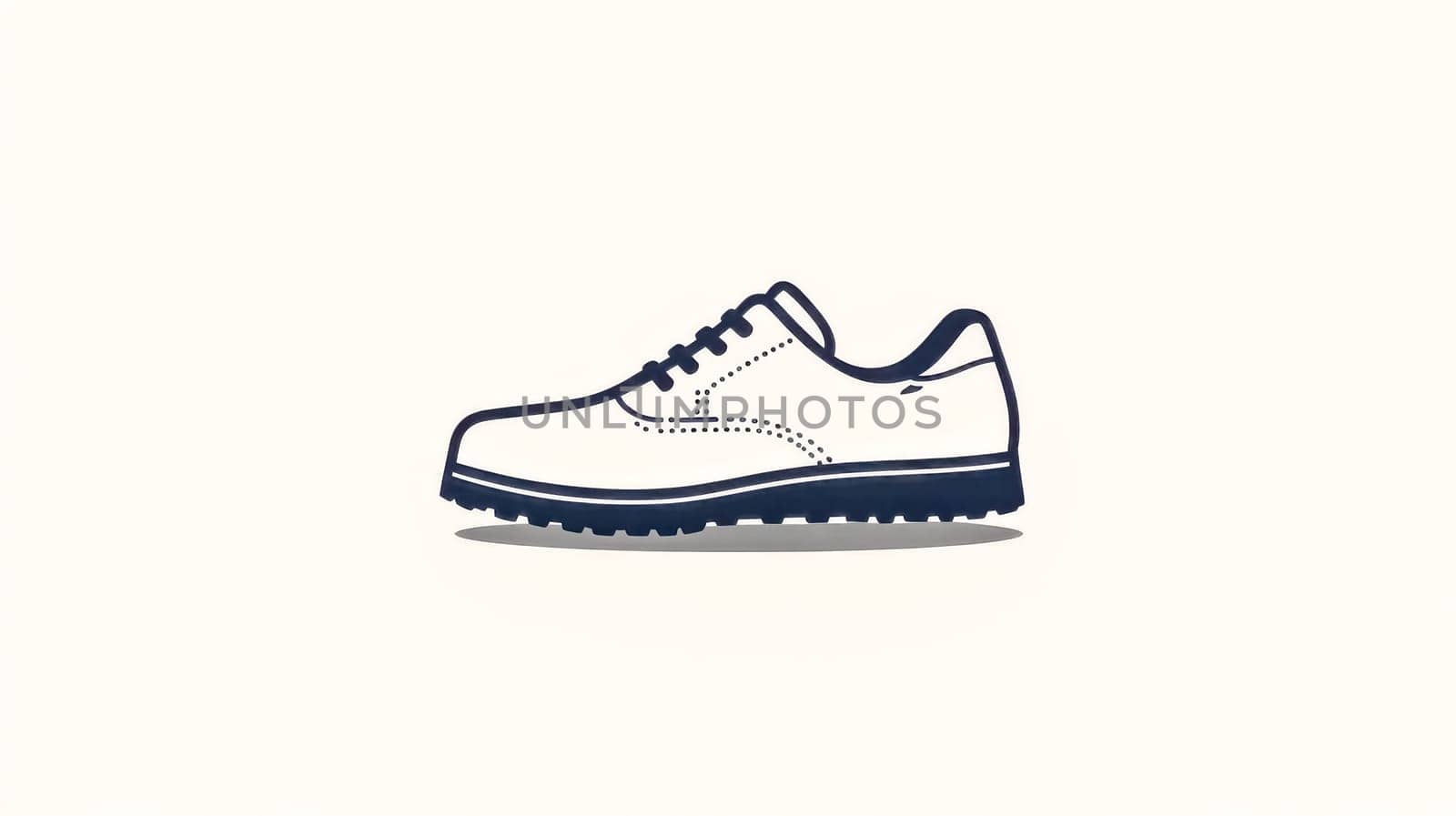 Minimalist icon of a golf shoe, featuring a clean design that embodies elegance and sophistication for representing golf, sportswear, or footwear