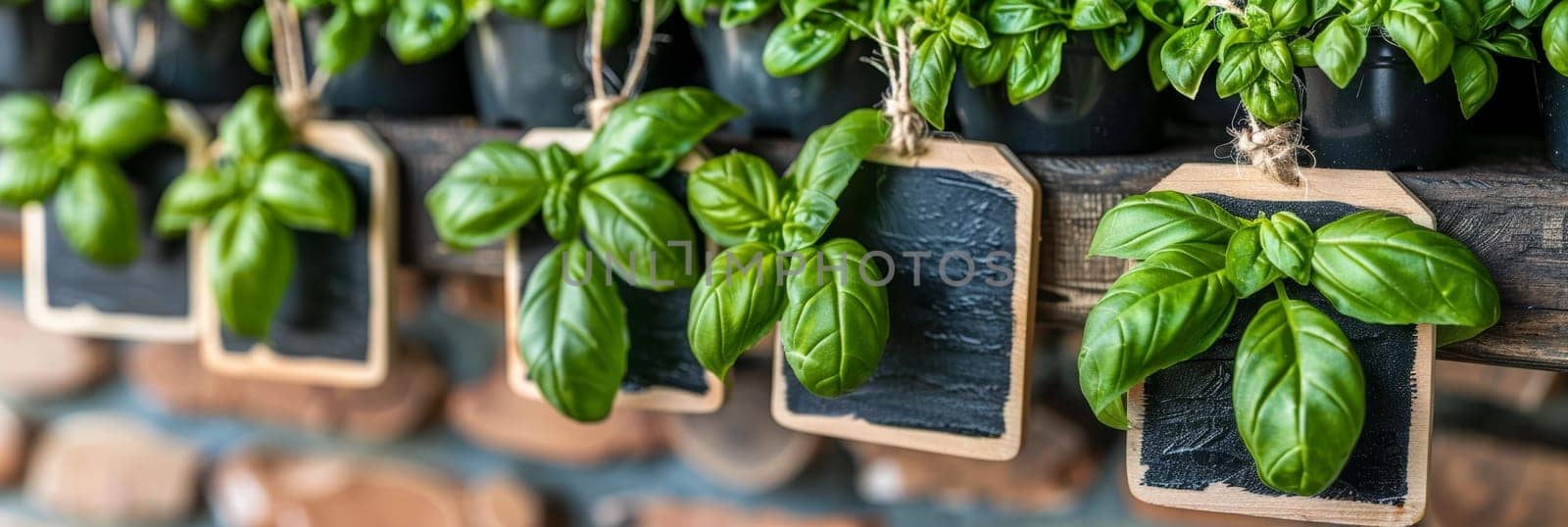 Freshly Harvested Basil Plants in Rustic Wooden Crates