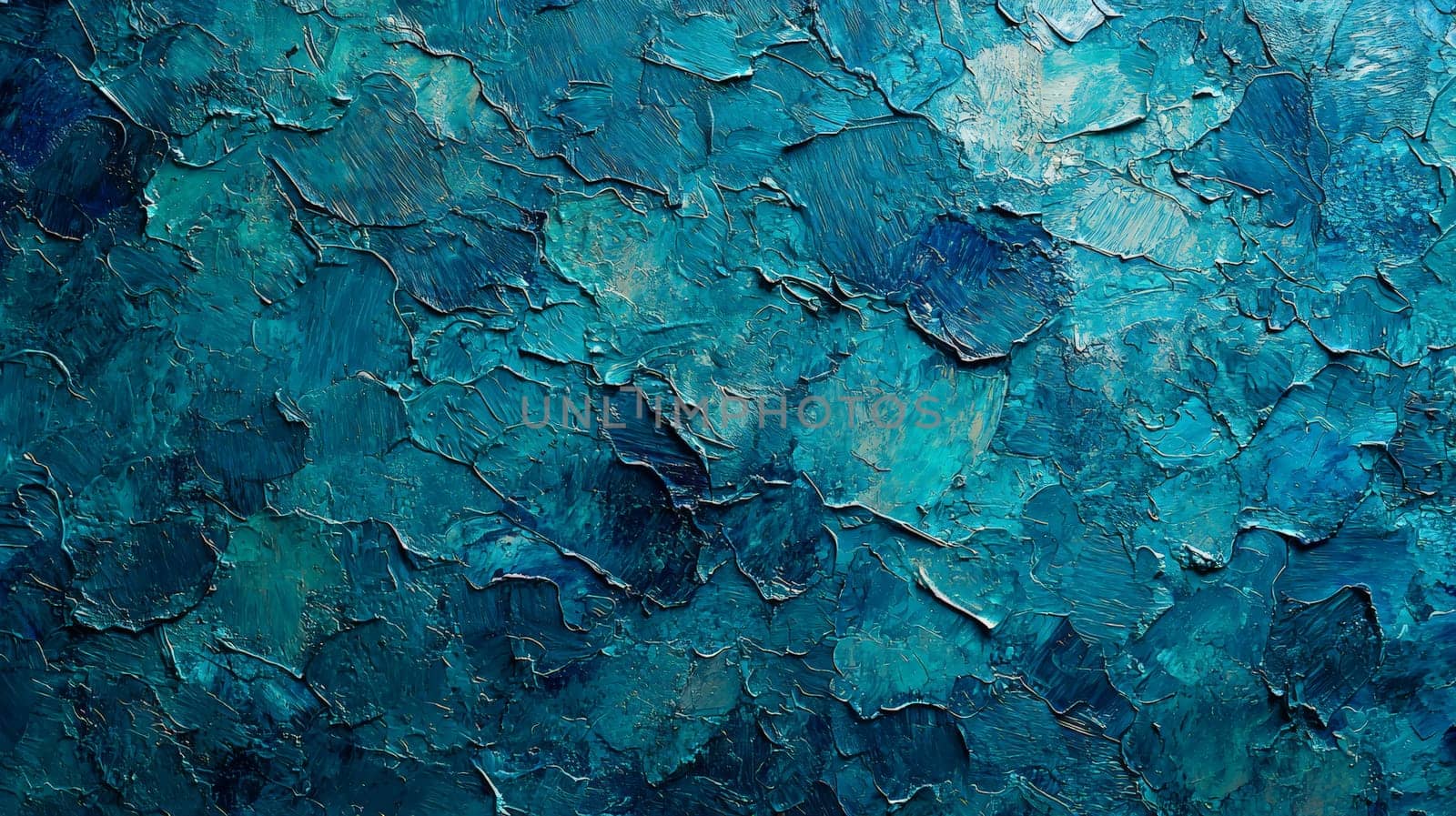 A mesmerizing teal psychedelic texture adorned with dark prismatic blue accents, creating an intense and visually captivating effect. The intricate patterns and vibrant colors evoke a sense of movement and energy, making it a striking and dynamic composition.
